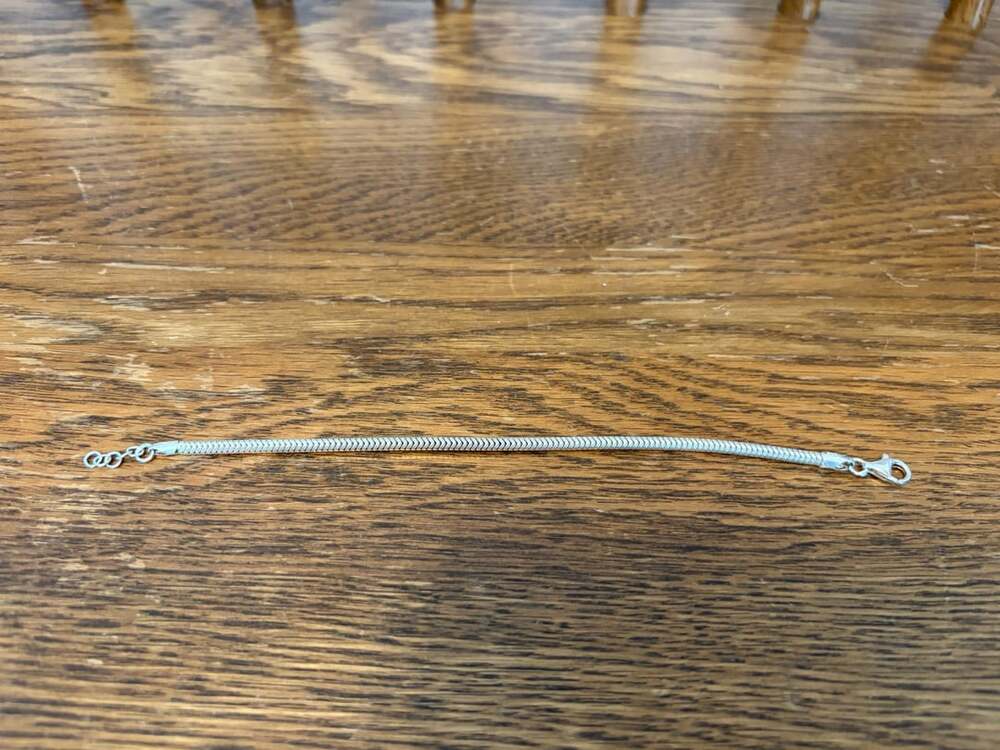 925 Italy Sterling Silver Herringbone Snake Chain Bracelet Size 7